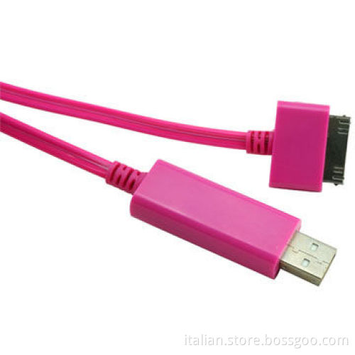 LED flowing light USB charger cable for Apple iPhone 4/4s